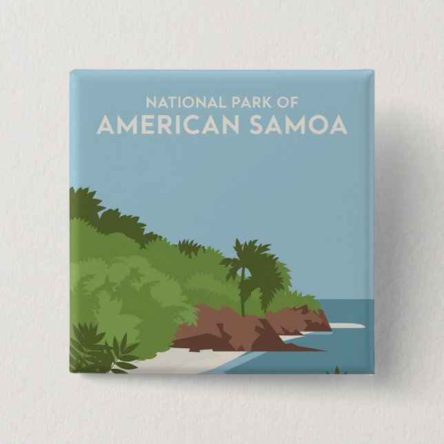National Park of American Samoa Minimalist Button (Front)
