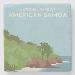 National Park of American Samoa Minimalist Stone Coaster