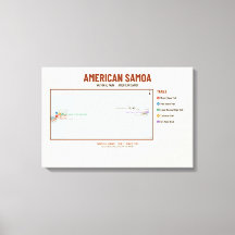 National Park of American Samoa Trail Map Canvas