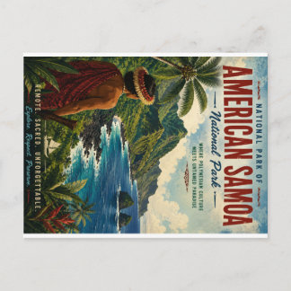 National Park of American Samoa Vintage Travel Pos Holiday Postcard