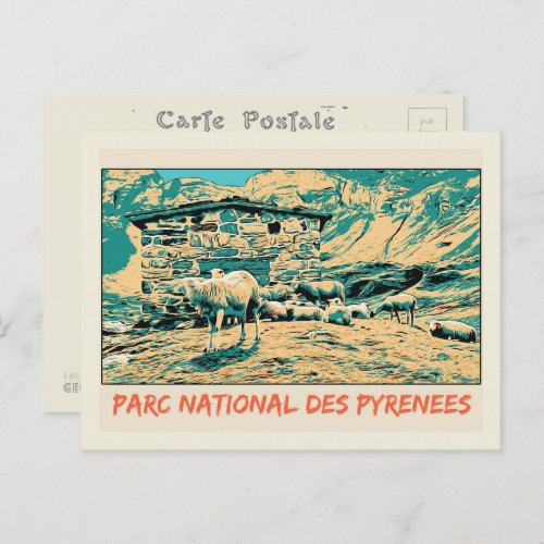 National park of Pyrenees France sheeps Postcard