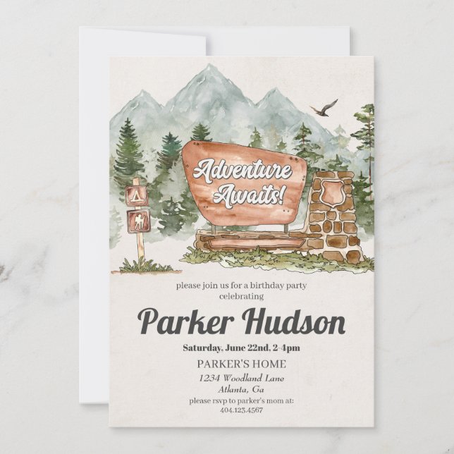National Park Outdoor Woodland birthday party (Front)