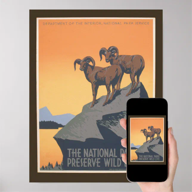 National Park - Preserve Wildlife - Vintage Poster | Zazzle