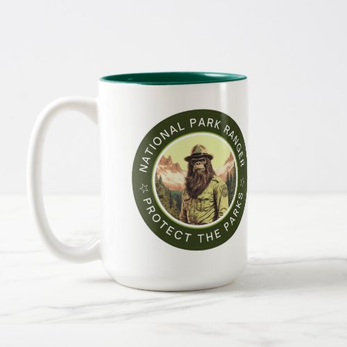 National Park Sasquatch Park Ranger  Two_Tone Coffee Mug