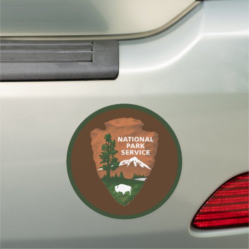 National Park Service Bison Arrowhead  Car Magnet