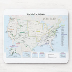 National Park Service Region Map Mouse Pad