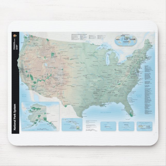 National Park Service System Map Mouse Pad (Front)