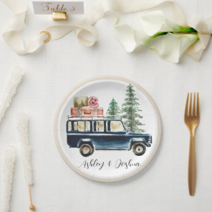National Park Van Road trip Paper Plate