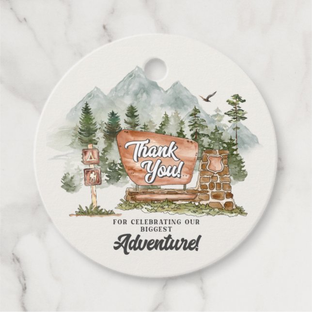 national park woodland favor tag (Front)