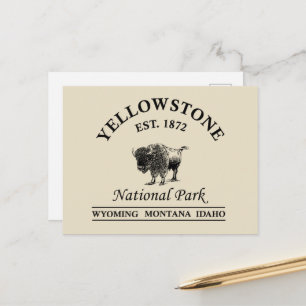 National Park Yellowstone Holiday Postcard