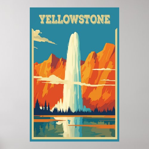 National park Yellowstone Usa Travel  Poster
