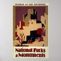 National Parks and Monuments Vintage Travel Poster