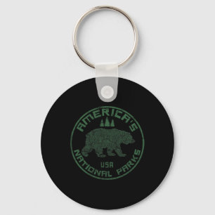National Parks Bear Hiking Travel Camping Outdoors Keychain