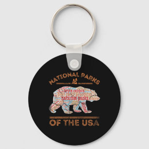 National Parks Bear Hiking Travel Camping Outdoors Keychain