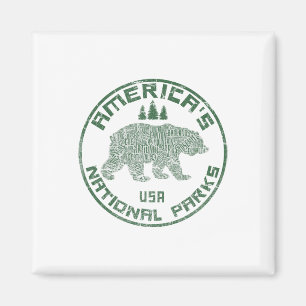 National Parks Bear Hiking Travel Camping Outdoors Magnet