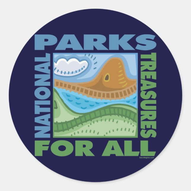 National Parks Classic Round Sticker (Front)