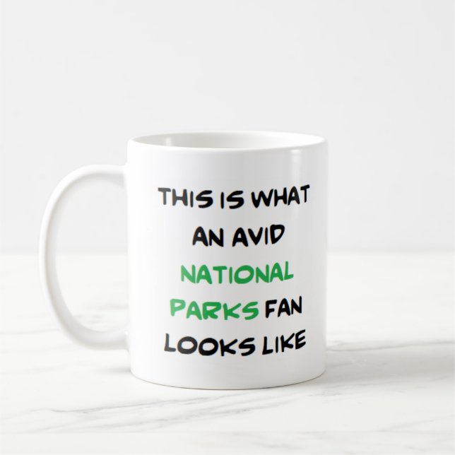national parks fan, avid coffee mug (Left)