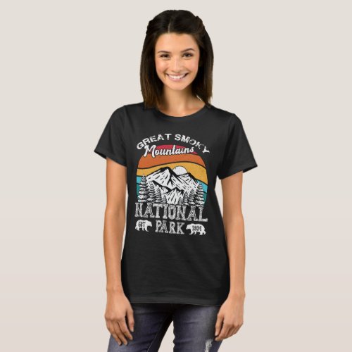 National Parks Great Smoky Mountains Vintage Retro T_Shirt