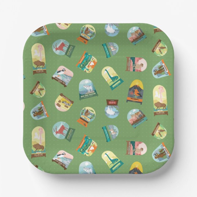 National Parks in Green Paper Plates (Front)