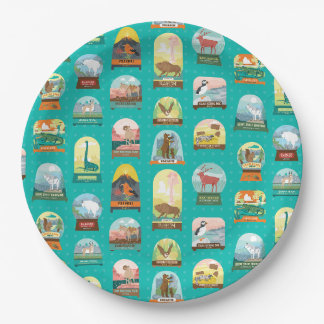 National Parks in Teal Napkins Paper Plates