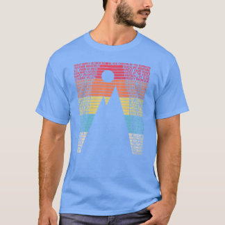 National Parks List Word Vintage Camping Hiking Me T-Shirt