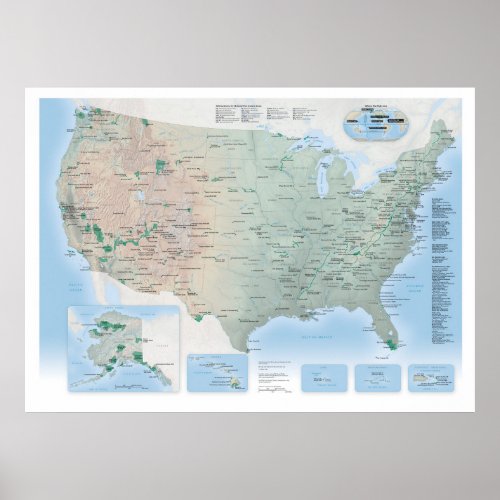National Parks Map Poster USA 2021 Update