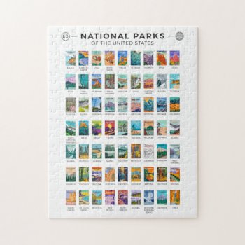 National Parks Of The United States List Vintage Jigsaw Puzzle by Kris_and_Friends at Zazzle