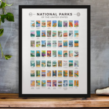 National Parks Of The United States List Vintage  Poster by Kris_and_Friends at Zazzle