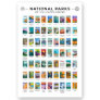National Parks of The United States List Vintage Sticker
