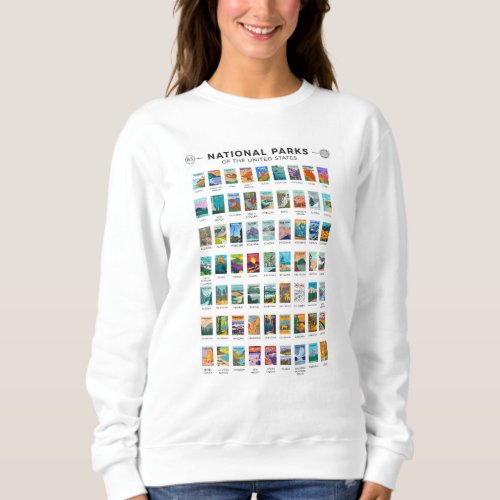 National Parks of The United States List Vintage Sweatshirt