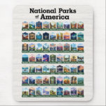 National Parks of the United States of America USA Mouse Pad<br><div class="desc">A complete illustration of all 63 National Parks of the United States of America. Includes an illustration of all parks: Acadia, American Samoa, Arches, Badlands, Big Bend, Biscayne, Black Canyon of the Gunnison, Bryce Canyon, Canyonlands, Capitol Reef, Carlsbad Caverns, Channel Islands, Congaree, Crater Lake, Cuyahoga Valley, Death Valley, Denali, Dry...</div>