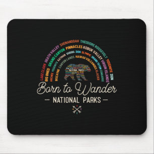National Parks Usa List Word Cloud Bear Camping An Mouse Pad
