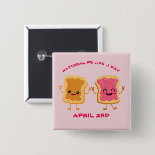 National Peanut Butter and Jelly Day April 2nd Button