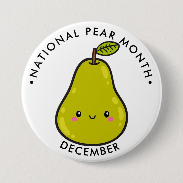 National Pear Month Button (Front)