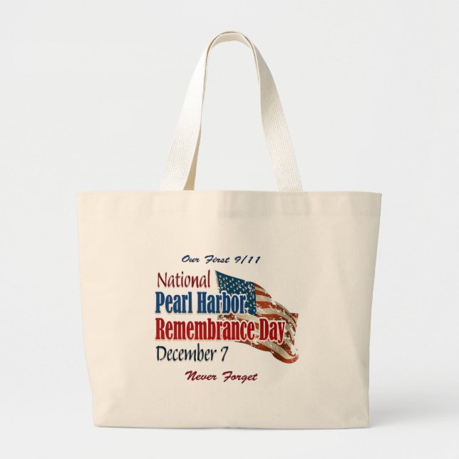 National Pearl Harbor Day Large Tote Bag (Front)