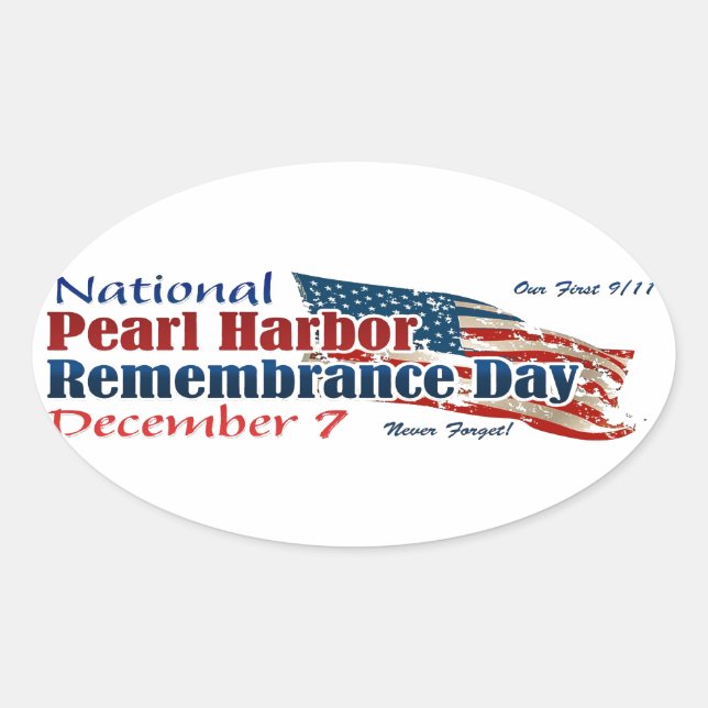 National Pearl Harbor Day Oval Sticker (Front)