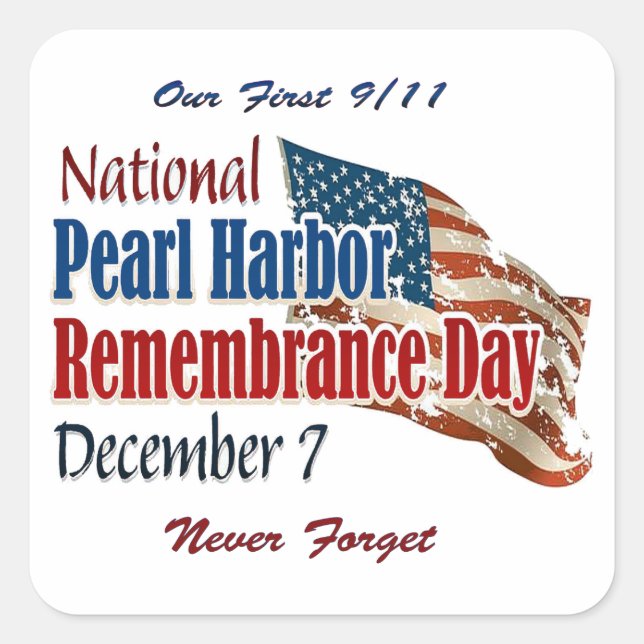 National Pearl Harbor Day Square Sticker (Front)