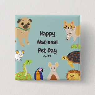 National Pet Day April 11 Button
