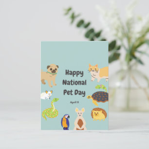 National Pet Day April 11 Postcard