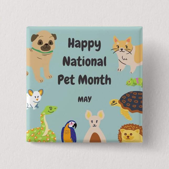National Pet Month Button (Front)