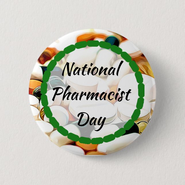 National Pharmacist Day January 12th Button (Front)