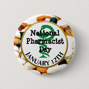 National Pharmacist Day January 12th Button