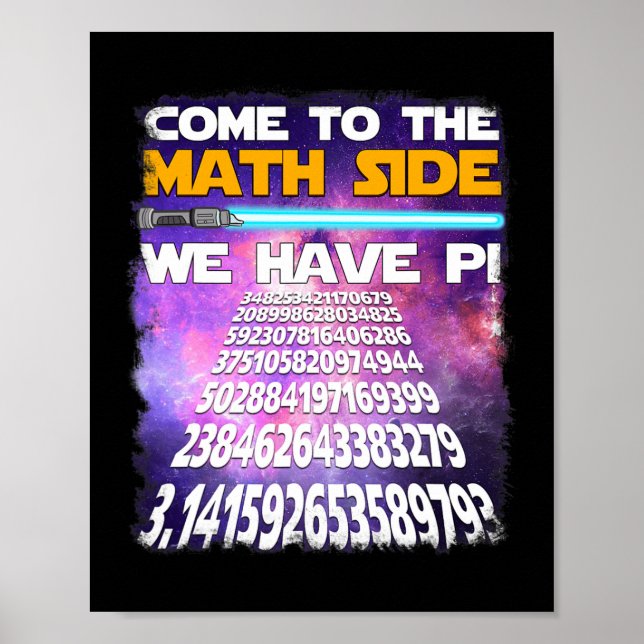 National Pi Day March 14 2025 Come To Math Side  Poster (Front)