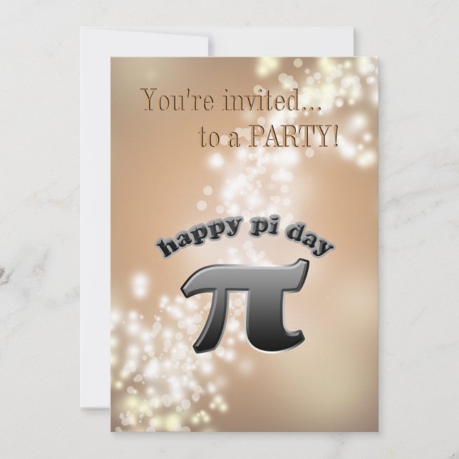 National Pi Day | Pi Symbol for Nerds March 14 Invitation (Front)