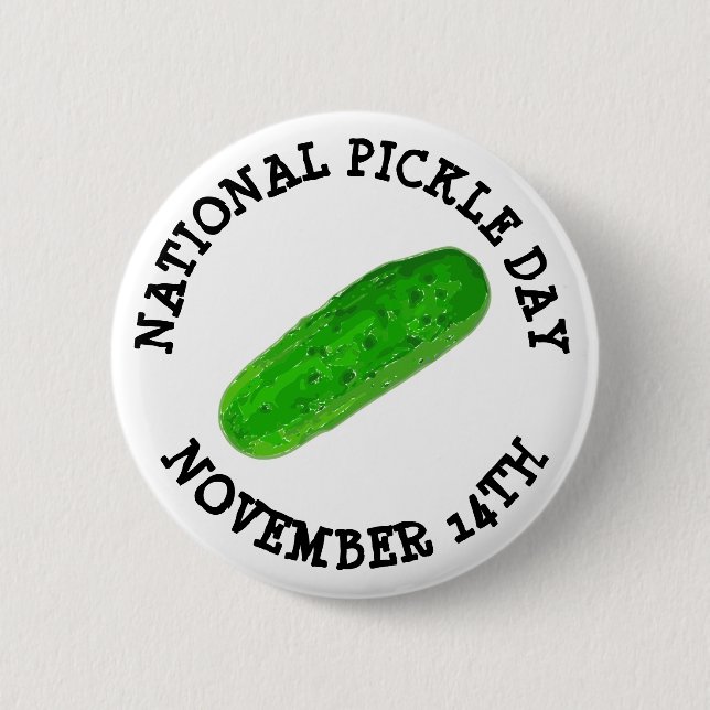 National Pickle Day November 14th  Food Holidays Button (Front)
