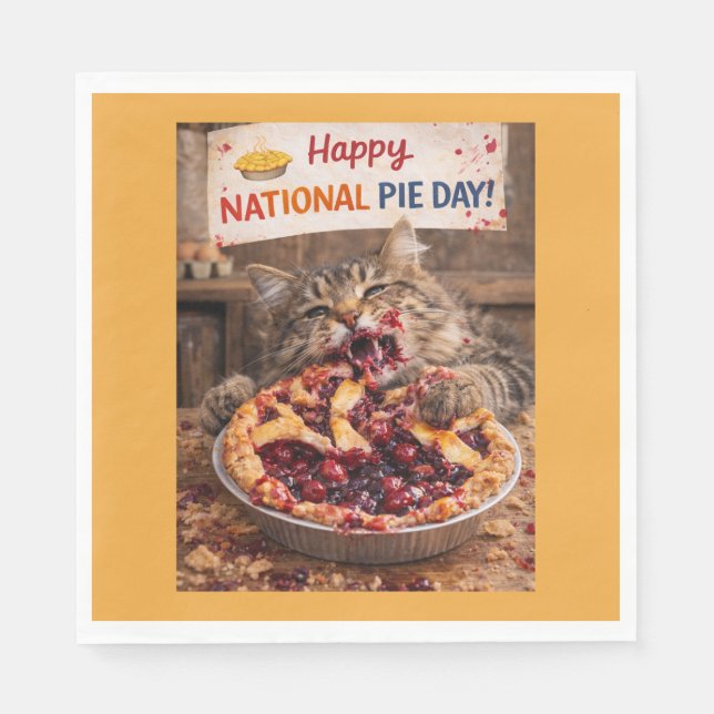 National Pie Day Cat Napkins (Front)