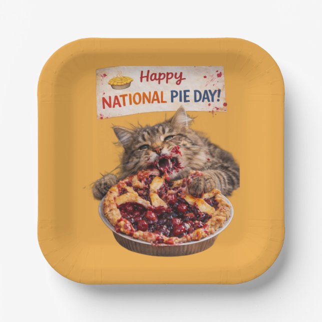 National Pie Day Cat Plates (Front)