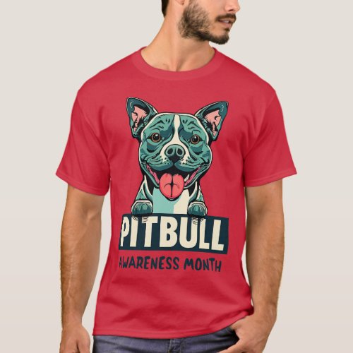 National Pitbull Awareness Month October T_Shirt