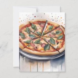 National Pizza Week C - Watercolors Holiday Card