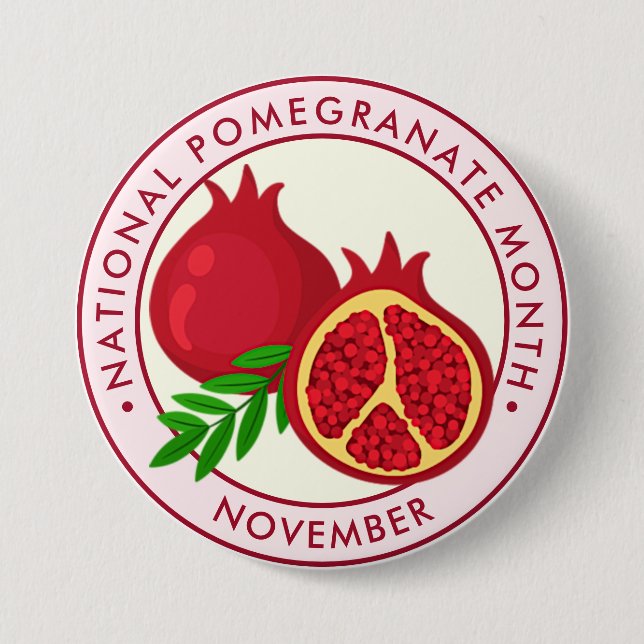 National Pomegranate Month Button (Front)